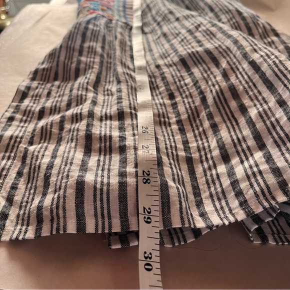 J. Jill Love Linen Blue and White Striped Tunic with Embroidered Details XL - Picture 12 of 12